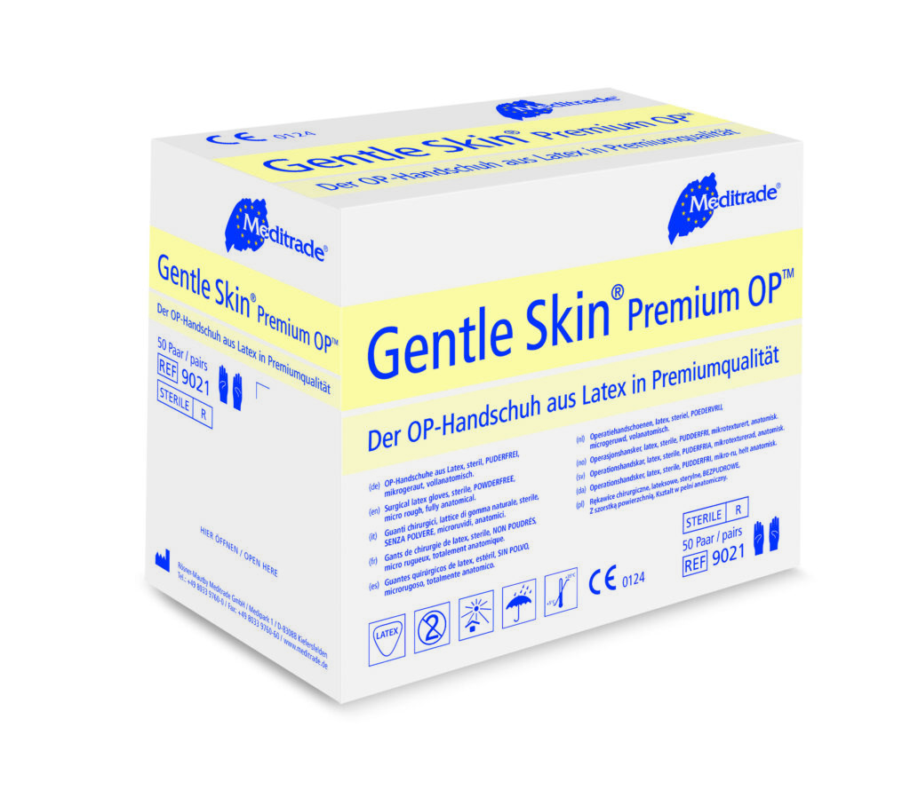 Meditrade Gentle Skin Superior OP Gants chirurgicaux stériles en latex pur  non poudrés Taille 8