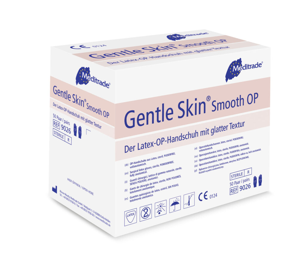 Meditrade Gentle Skin Superior OP Lot de 50 paires de gants chirurgicaux  non poudrés stériles en latex jetables pour opérations chirurgicales et