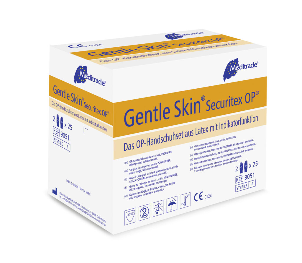 Meditrade Gentle Skin Superior OP Gants chirurgicaux stériles en latex pur  non poudrés Taille 9